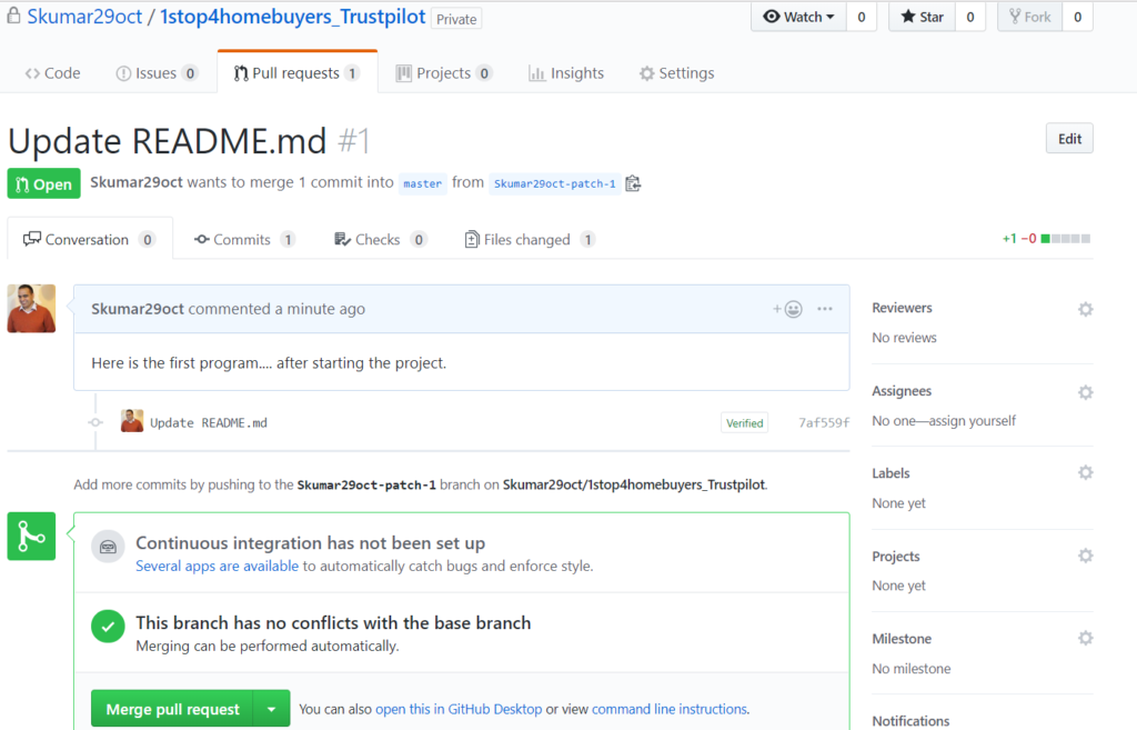 GIT Request push/pull/merge